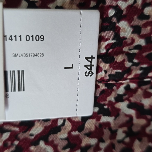 LIZ CLAIBORNE WOMEN'S BURGUNDY & BLACK PULLOVER TUNIC TOP SIZE LARGE - Picture 7 of 14